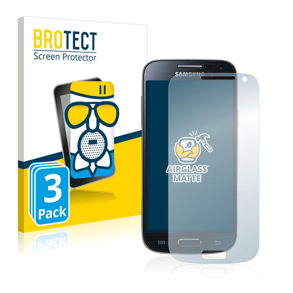 3x BROTECT AirGlass Matte Glass Screen Protector for Samsung Galaxy S4 Mini LTE (4G) I9195