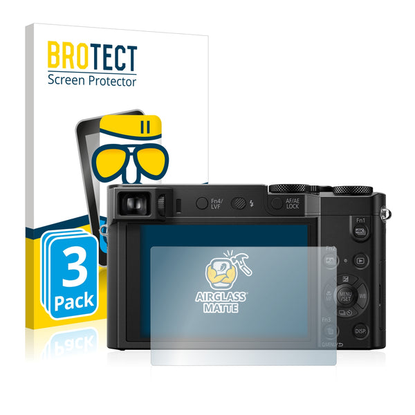 3x BROTECT AirGlass Matte Glass Screen Protector for Panasonic Lumix DMC-TZ101
