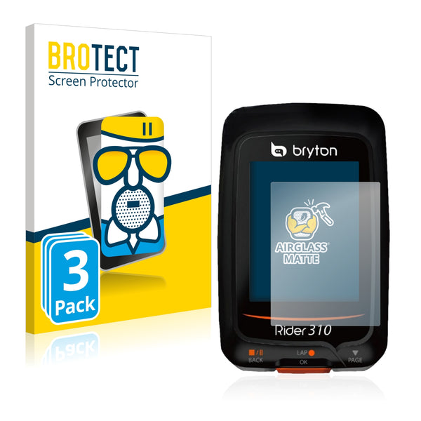 3x BROTECT AirGlass Matte Glass Screen Protector for Bryton Rider 310