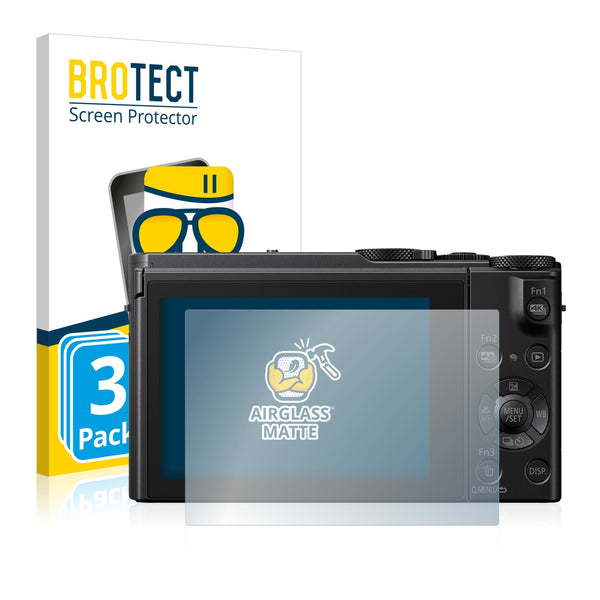 3x BROTECT AirGlass Matte Glass Screen Protector for Panasonic Lumix DMC-LX15