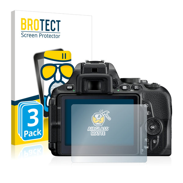 3x BROTECT AirGlass Matte Glass Screen Protector for Nikon D5600