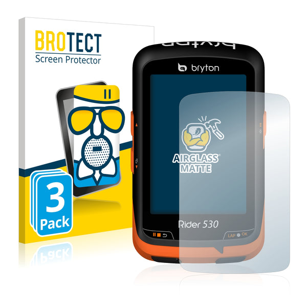 3x BROTECT AirGlass Matte Glass Screen Protector for Bryton Rider 530