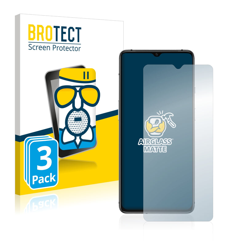 3x BROTECT AirGlass Matte Glass Screen Protector for OnePlus 7T