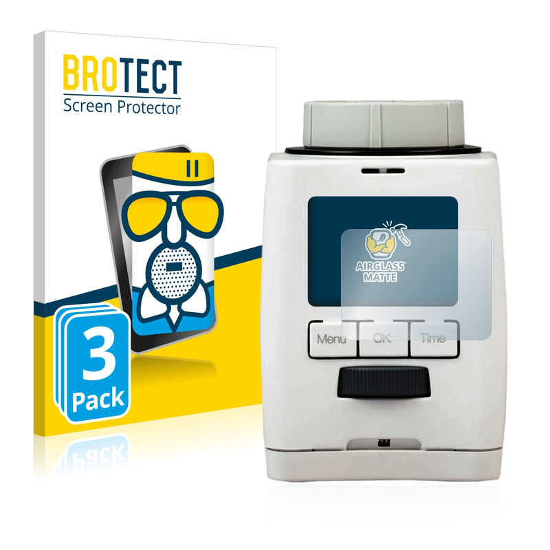 3x BROTECT AirGlass Matte Glass Screen Protector for SilverCrest Programmierbares Heizkˆrperthermostat