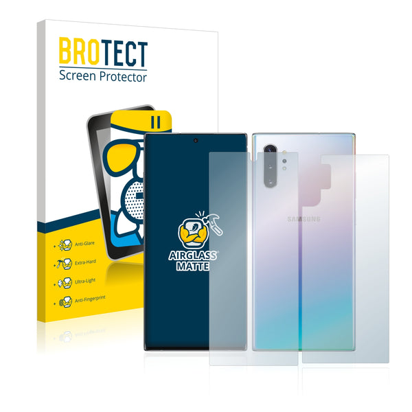 BROTECT AirGlass Matte Glass Screen Protector for Samsung Galaxy Note 10 Plus 5G (Front + Back)
