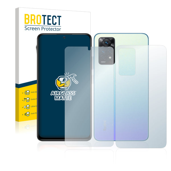 BROTECT AirGlass Matte Glass Screen Protector for Xiaomi Redmi Note 11 Pro (Front + Back)