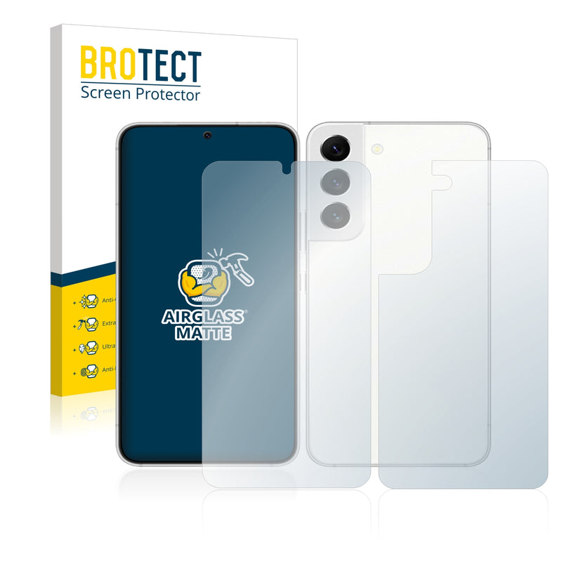 BROTECT AirGlass Matte Glass Screen Protector for Samsung Galaxy S22 5G (Front + Back)